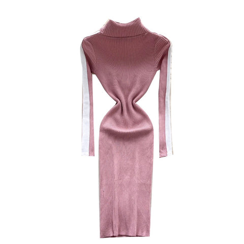 High-end Turtleneck Slim Knit Dress