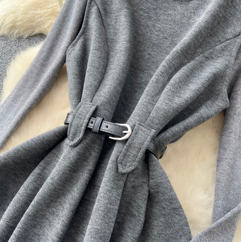 Tweed Vest Dress & Sweater 2Pcs