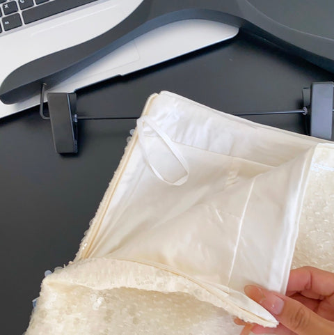 Furry Patchwork Cardigan & Skirt 2Pcs