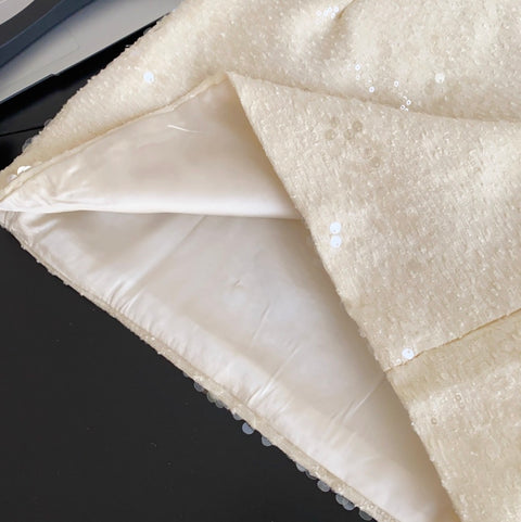 Furry Patchwork Cardigan & Skirt 2Pcs