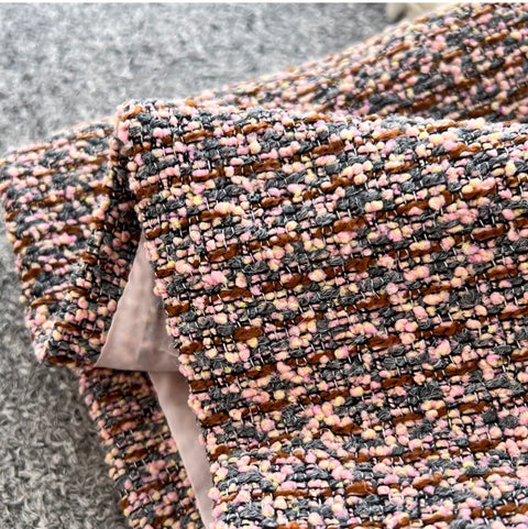 Double-breasted Cardigan & Skirt Tweed 2Pcs