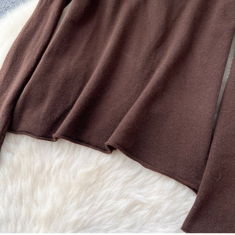 Plaid Patchwork Dress & Sweater 2Pcs