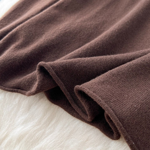 Plaid Patchwork Dress & Sweater 2Pcs