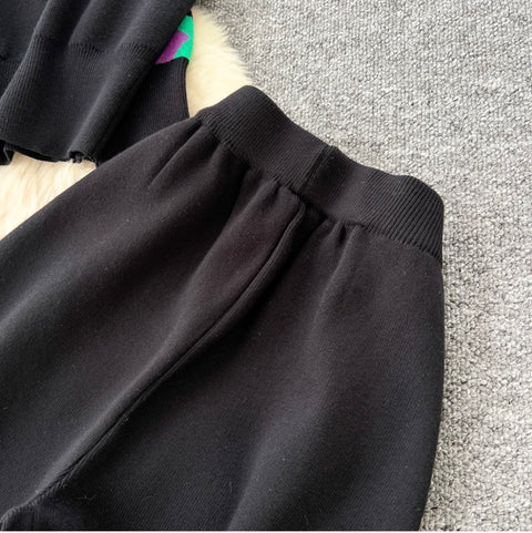 Print Hoodie & Vest & Trousers 3Pcs