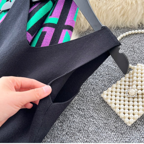 Print Hoodie & Vest & Trousers 3Pcs