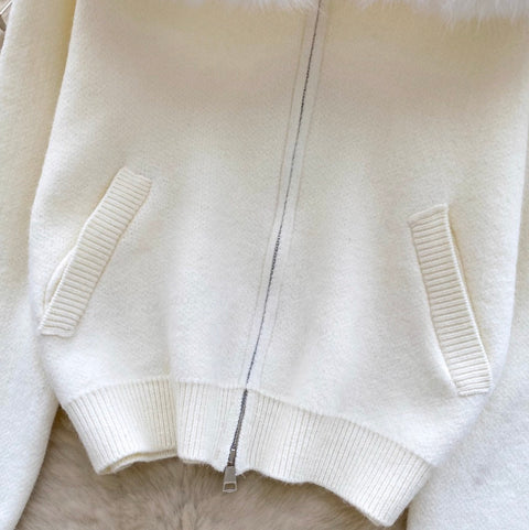 Furry Hooded Patchwork Hoodie