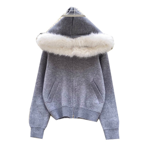 Furry Hooded Patchwork Hoodie