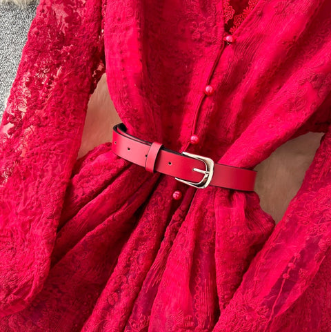 French Style Patchwork Mesh Dress