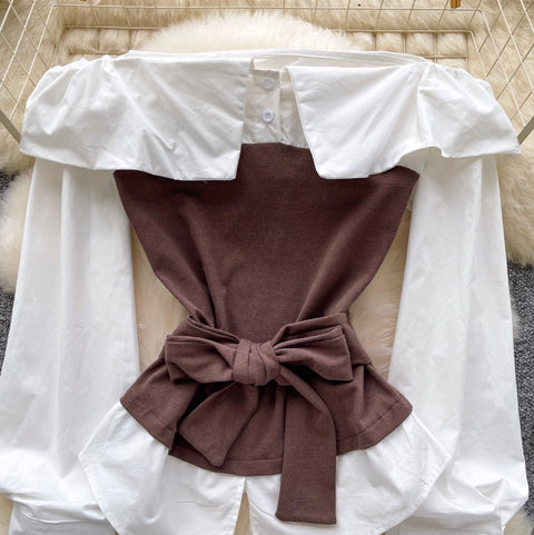 Faux Two-pieces Knotted Top