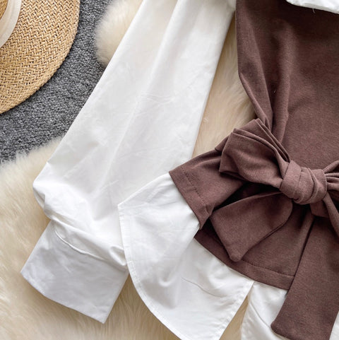 Faux Two-pieces Knotted Top