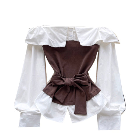 Faux Two-pieces Knotted Top