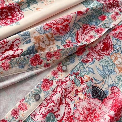 Courtly Floral Print Shirt Dress