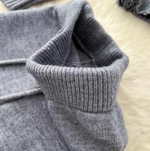 Furry Hooded Cardigan & Trousers Thermal 2Pcs