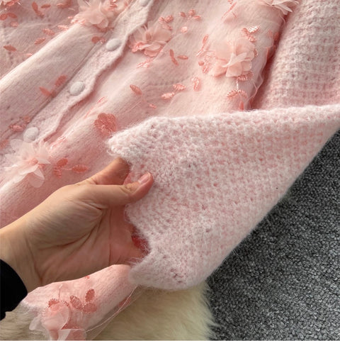 Sweetie Embroidered Cardigan & Skirt 2Pcs