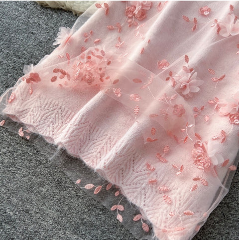 Sweetie Embroidered Cardigan & Skirt 2Pcs