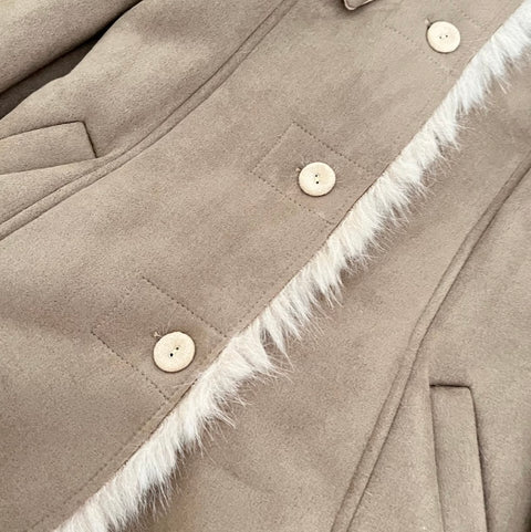 Furry Collar Patchwork Thermal Coat
