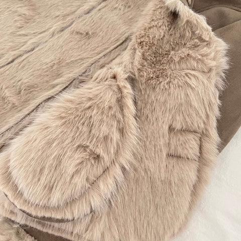 Furry Collar Patchwork Thermal Coat