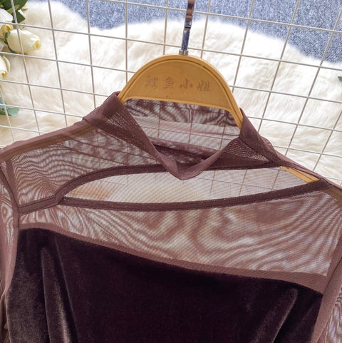 See-through Hollowed Mesh Top