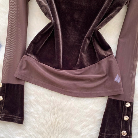 See-through Hollowed Mesh Top