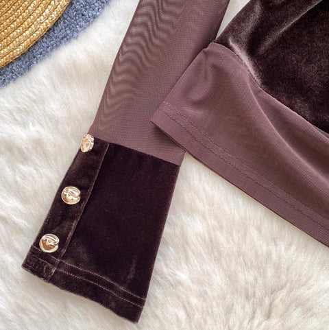 See-through Hollowed Mesh Top