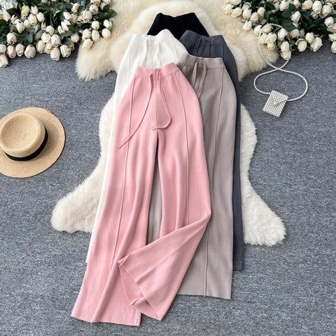 Draped Soft Knit Sportswear Trousers