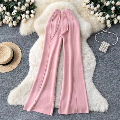 Draped Soft Knit Sportswear Trousers