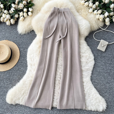 Draped Soft Knit Sportswear Trousers