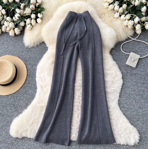 Draped Soft Knit Sportswear Trousers