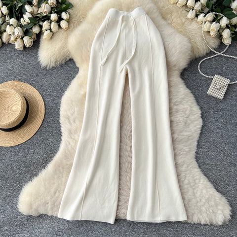 Draped Soft Knit Sportswear Trousers