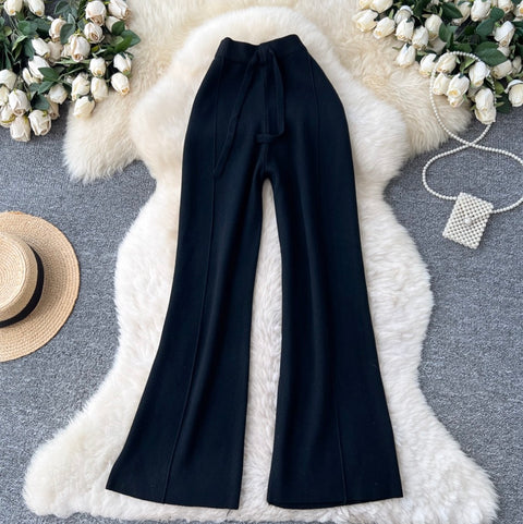 Draped Soft Knit Sportswear Trousers