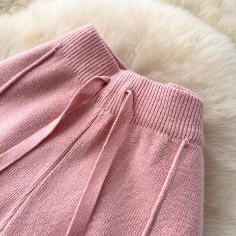 Draped Soft Knit Sportswear Trousers