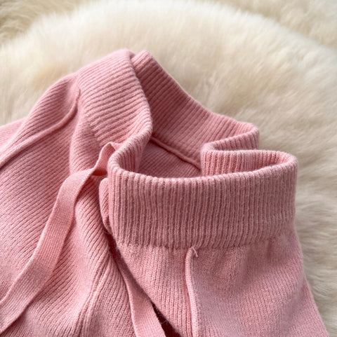 Draped Soft Knit Sportswear Trousers