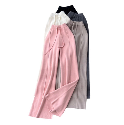 Draped Soft Knit Sportswear Trousers
