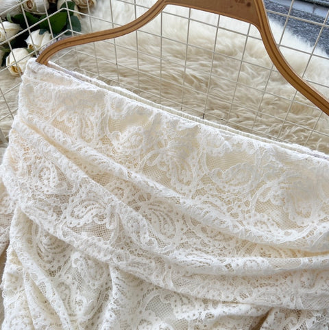 Off-shoulder Lace Fishtail Dress