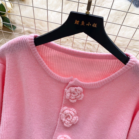 French Style Furry Patchwork Cardigan