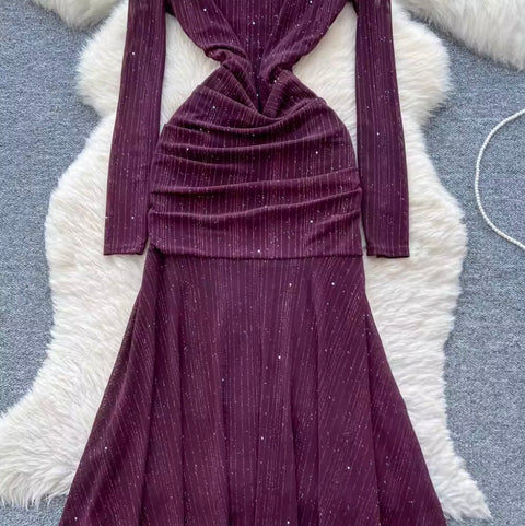 Elegant Mesh Patchwork Fishtail Dress