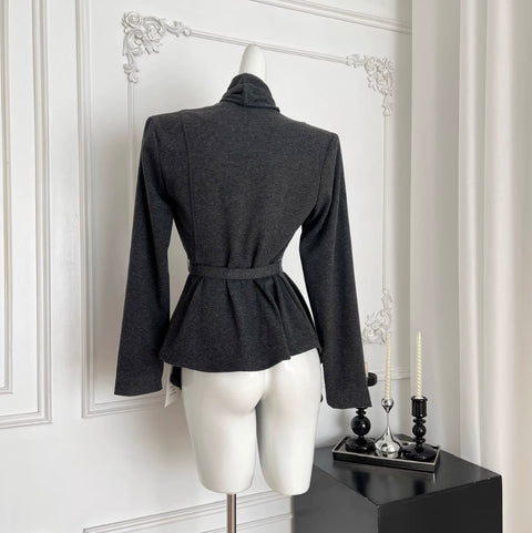 Irregular Design Dark Gray Cardigan