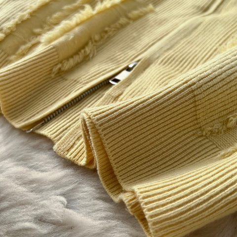 Fringed Knitwear & Wide-leg Trousers 2Pcs