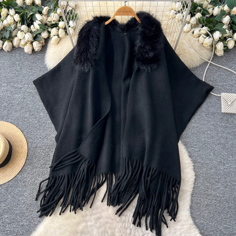 Irregular Design Furry Fringed Cardigan