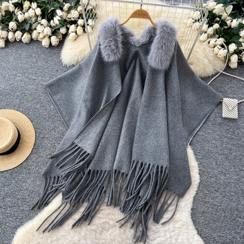 Irregular Design Furry Fringed Cardigan