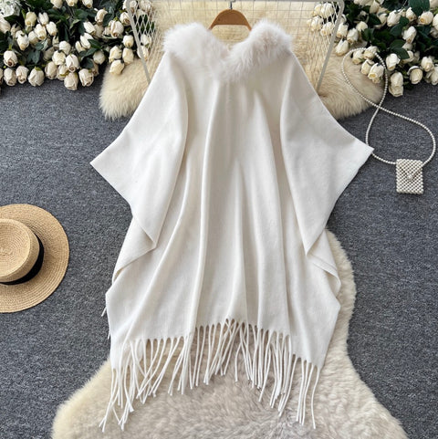 Irregular Design Furry Fringed Cardigan