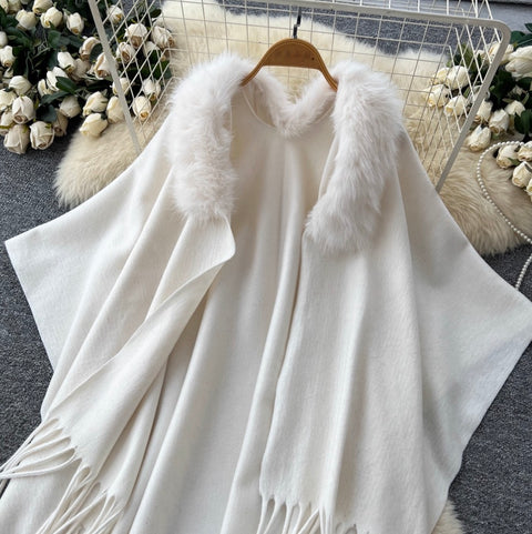 Irregular Design Furry Fringed Cardigan