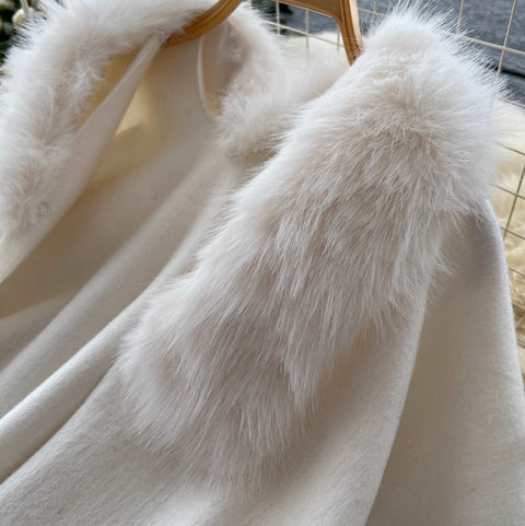 Irregular Design Furry Fringed Cardigan