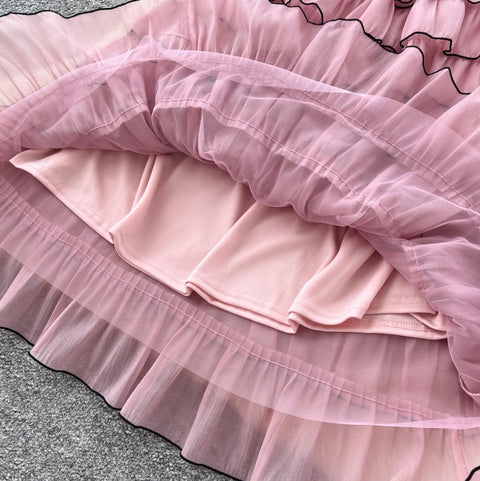 Knit Patchwork Layered Cake Dress