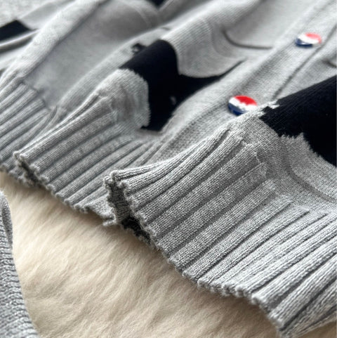 Print Cardigan & Wide-leg Trousers 2Pcs