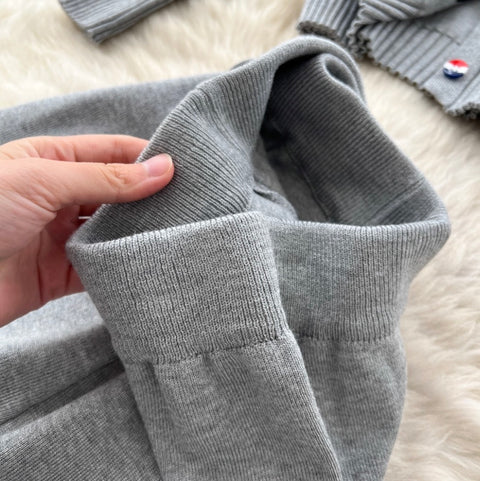 Print Cardigan & Wide-leg Trousers 2Pcs