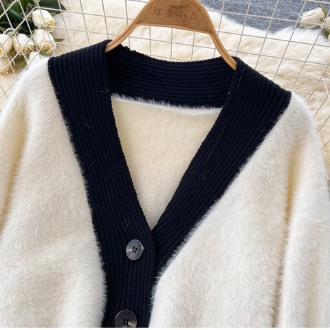 Cardigan & Lace Vest & Skirt Knitted 3Pcs