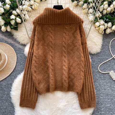 Casual Thermal Lapeled Cardigan