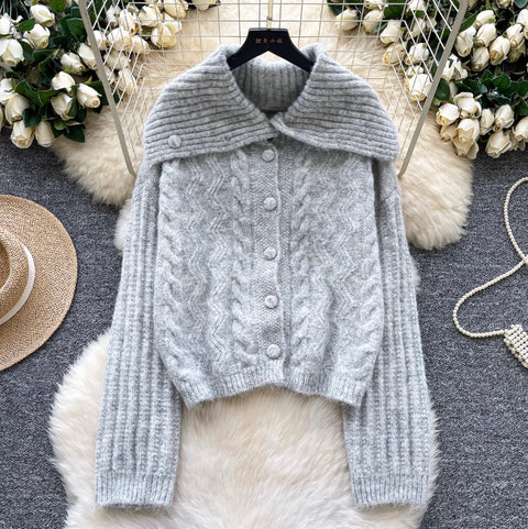 Casual Thermal Lapeled Cardigan