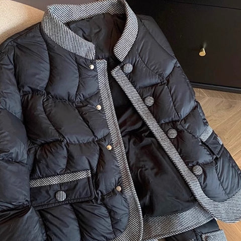 Tweed Patchwork Black Cotton Jacket